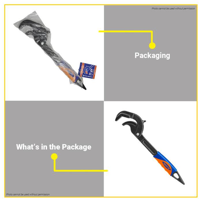 BUILDMATE Wadfow Pipe Wrench 10"-14" Inch Full Body Drop-Forged Piping Plumber Tongue-and-Groove Pliers Plumbing Tool WPW7110 / WPW7114 - WHT