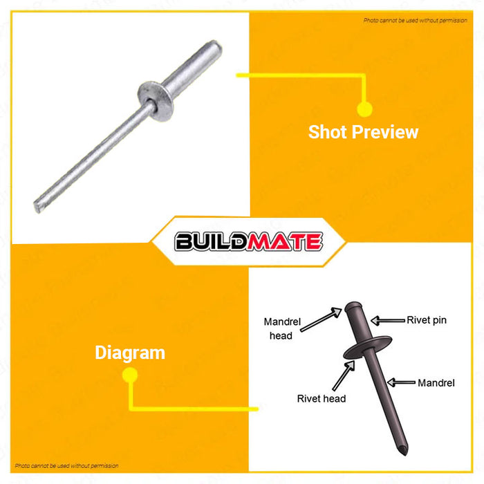 POLONET Aluminum Blind Rivets 1/8"x1/2" | 1/8"x/3/4" | 5/32"x1/2" 650PCS/BOX Pop Rivets •BUILDMATE•