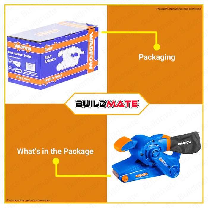 BUILDMATE Wadfow Belt Sander 920W Sanding Belt Grinder Electric Belt Machine Sander Polisher Grinding Machine Sander Edges Sharpener Machine Sanding Grinding Polishing Machine Polishing Cutter Edges WBA15921 • WPT