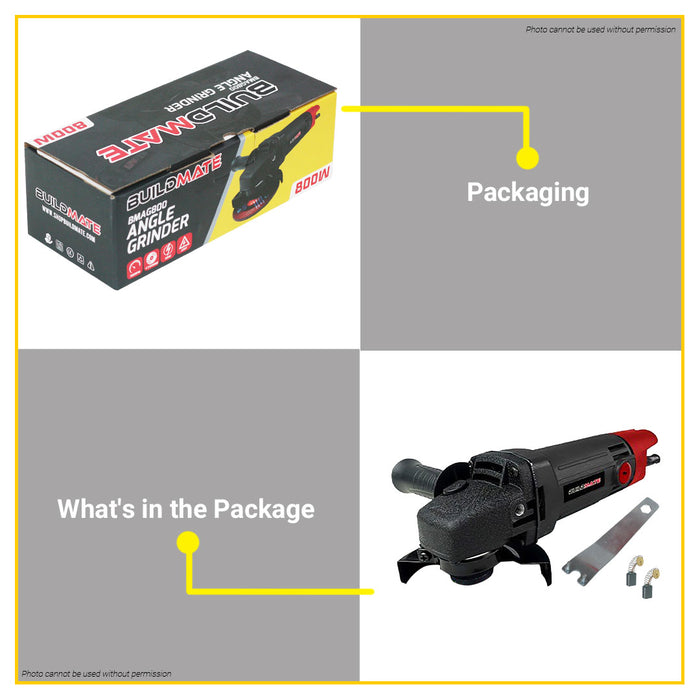 BUILDMATE Brand 800W Angle Grinder AG800 with Impact Drill with Hammer Function ID800 Heavy Duty Power Tools Combo Kit