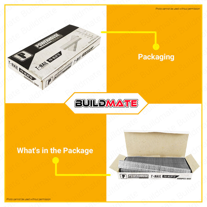 BUILDMATE Powerhouse T-Nail 15mm - 30mm Air Nailer T-Shaped Woodworking Framing Nailer Wood Fastening Nails - PHHT