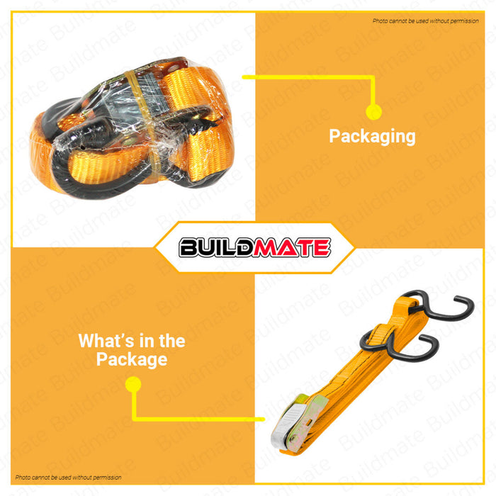 INGCO 0.8T Ratchet Straps 3M / 4.5M Ratchet Tie Down Straps Belt Safety Lock HRSP08304 HRSP08453 - IHT