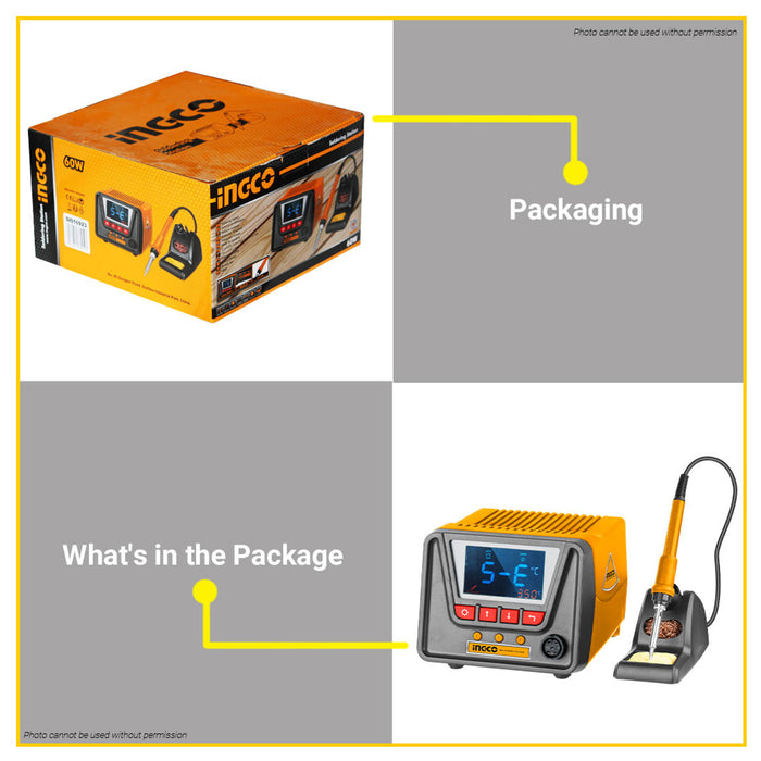 BUILDMATE Ingco 60W Soldering Iron Station 60W Straight Tip MANUAL / DIGITAL Welding Iron Set • IHT