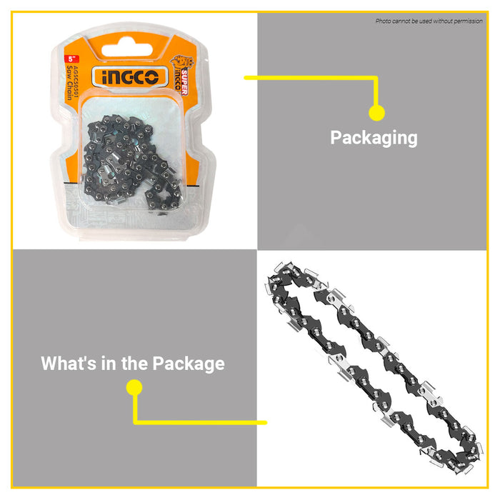 BUILDMATE Ingco Saw Chain 1/4" Chain Pitch Heavy Duty Chainsaw Cutting Replacement Chain AGSC50501 - IHT