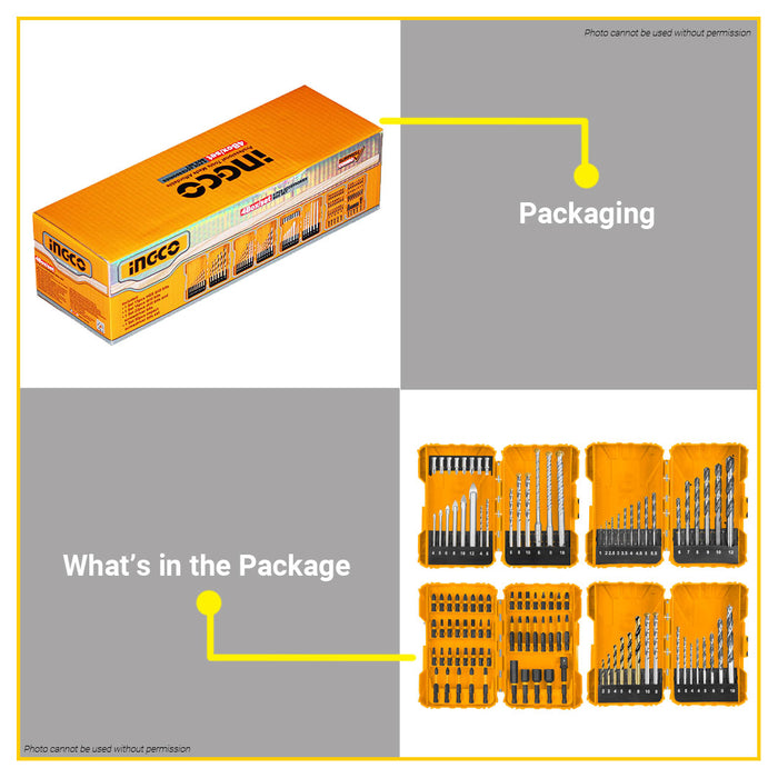 BUILDMATE Ingco 4pcs Accessories Box Set  / 3pcs Accessories Combo Box Set Twist Drill Bits Impact Screwdrivers Mini Drill Accessories Tools Kit - IPX