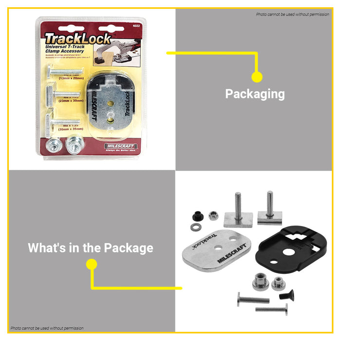 BUILDMATE Milescraft Track Lock  Universal T-Track Table Clamping Accessory for Bench Clamp #4022
