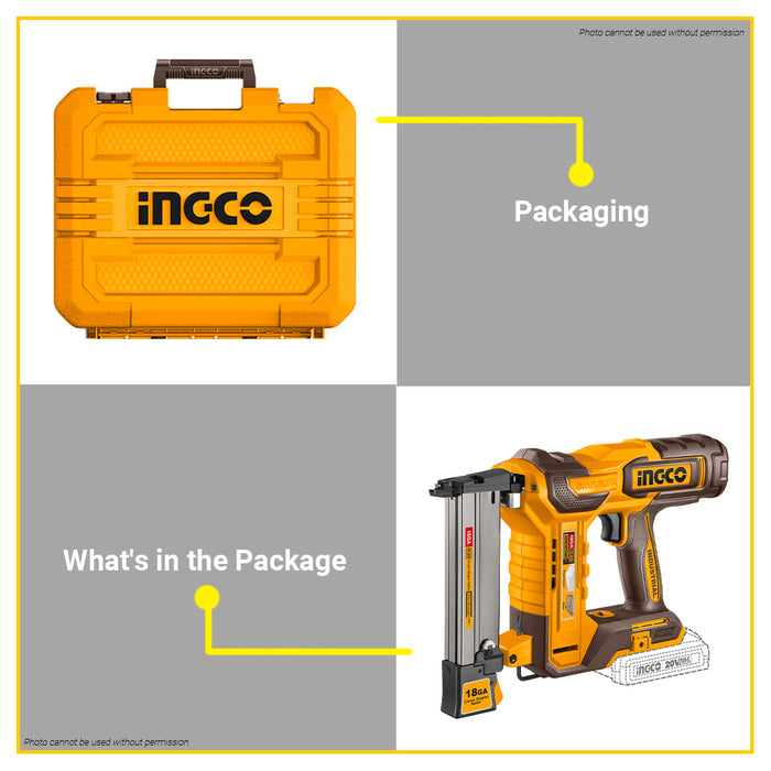 BUILDMATE Ingco K10-K40 20V Brushless Cordless Crown Stapler Nailer w/ 100pcs Capacity 3 nail/s Rechargeable Staple Tacker Gun - ICPT