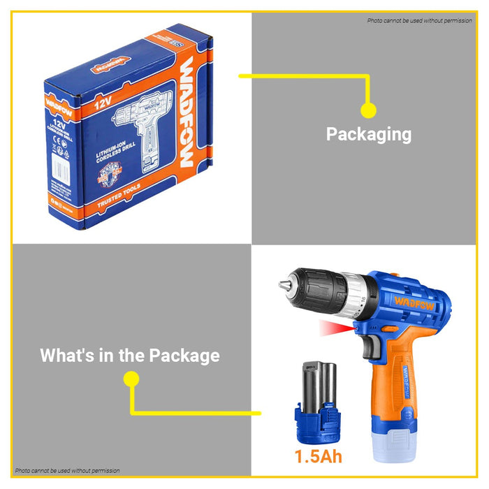 BUILDMATE Wadfow 12V Lithium-Ion Cordless Impact Drill 20NM Impact Gun With Battery WCDS540 - WCPT
