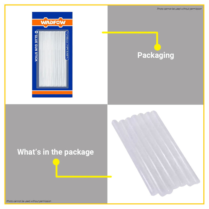 BUILDMATE Wadfow 7PCS/SET Glue Gun Stick 11x150mm Hot Melt Adhesive Craft Refill Thermoplastic Glue Stick WGJ5515 - WHT