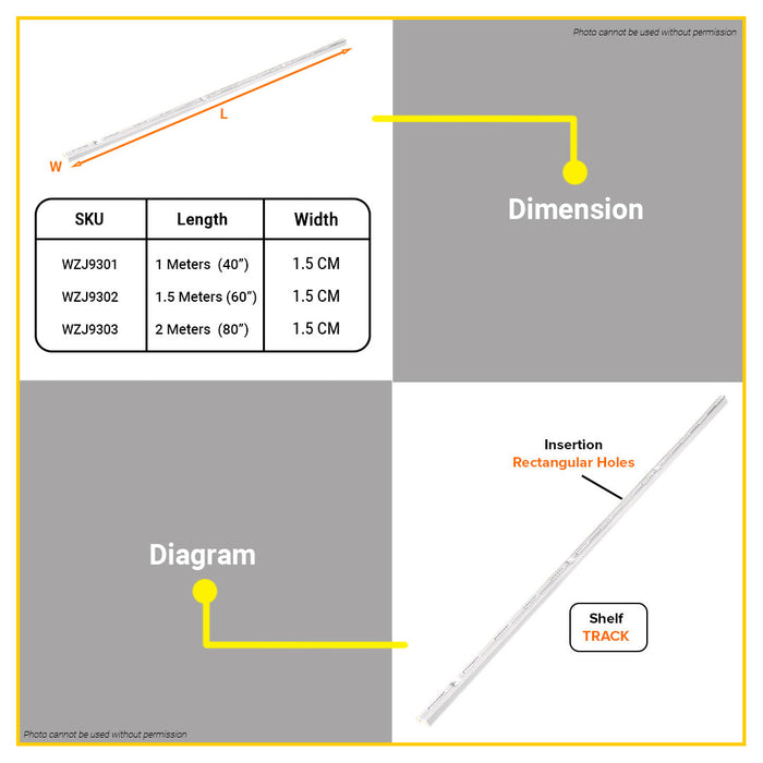 BUILDMATE Wadfow Adjustable Steel Shelf Track Support and Bracket Insert White Track Shelving System for Closet & Storage - WHT