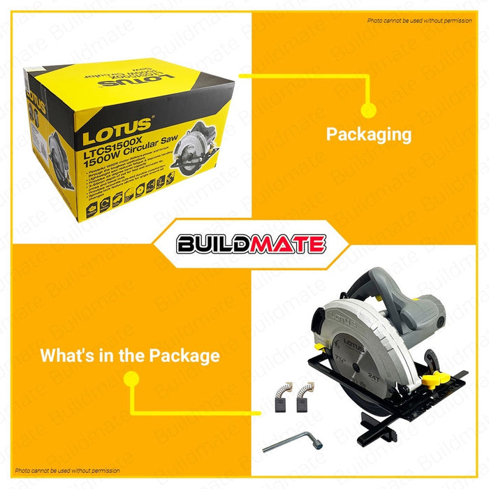 [COMBO B] BUILDMATE Lotus Impact Drill 750W HD750X with Circular Saw 1500W LTCS1500X & Palm Orbital Sander 250W LTEX250X - LPT