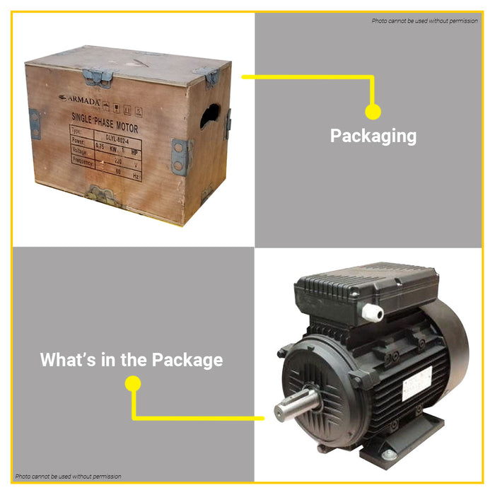 ARMADA 1HP Single Phase Electric Motor 750W DLYL802-4 •BUILDMATE•