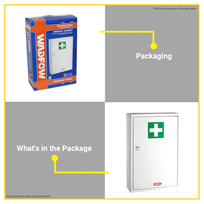 BUILDMATE Wadfow 3-Compartment Medical Cabinet 19.3L Wall Mounted Lockable Emergency Kit First Aid Medicine Medical Supply Storage Organizer Locker Box WYYX4502 - WHT