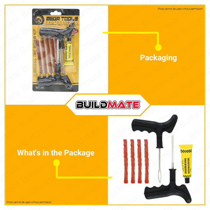 BUILDMATE Mega Tubeless Tire Repair Tool Kit Tire Wheel Repair Tool Kit for Bike Bicycle Motorcycle MTRK01