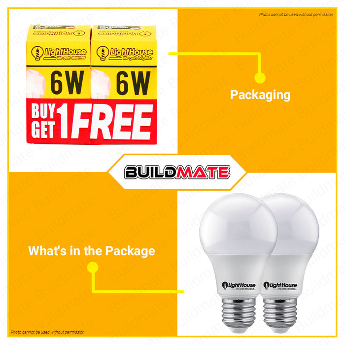 BUY GET FREE] LIGHTHOUSE Led Bulb E27 Warm White Premium LED Ligh —  Buildmate