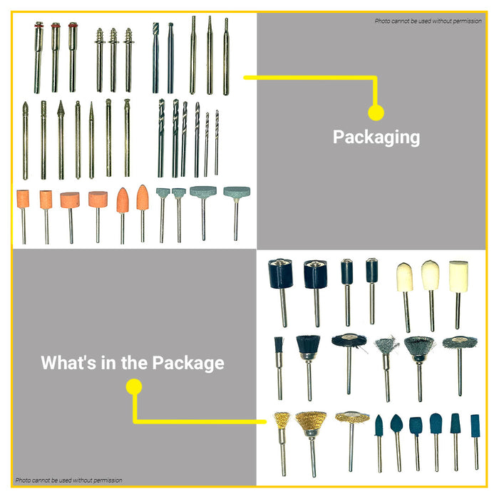 BUILDMATE Ingco 410PCS / 420PCS Accessories Of Mini Drill Set Rotary Die Grinder Drill Tool Kit IHT