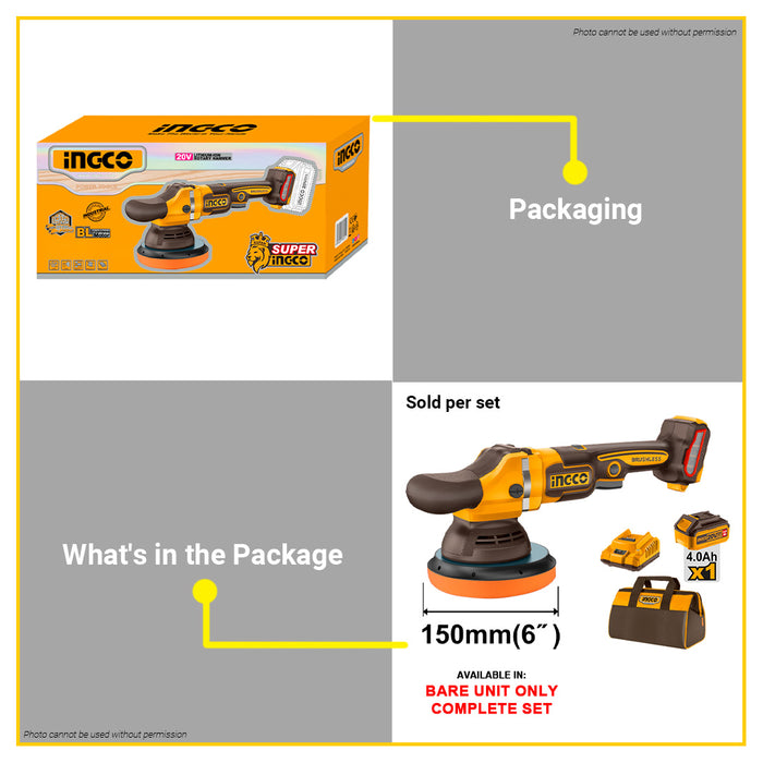 BUILDMATE Ingco Cordless Polisher (Unit only and Complete Set with Battery and Charger) APLI2015 & APLI20151 - ICPT