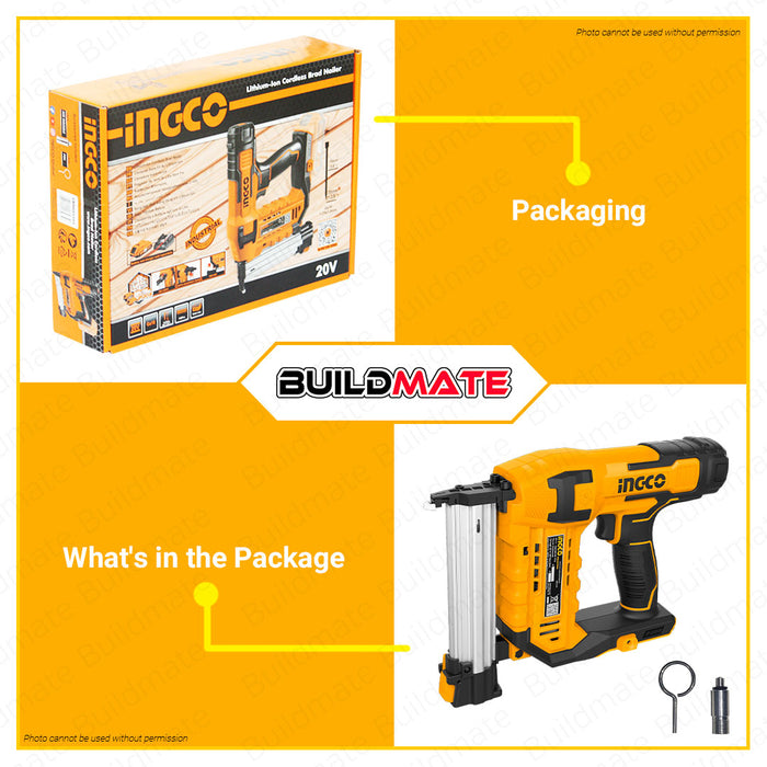 INGCO LithiumIon Cordless Brad Nailer Kit 20V Nail Guns CBNLI2002 C — Buildmate