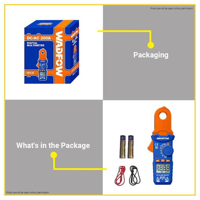 BUILDMATE Wadfow 200A DC/AC Clamp Meter with 2000 Counts WDM65015 - WPT