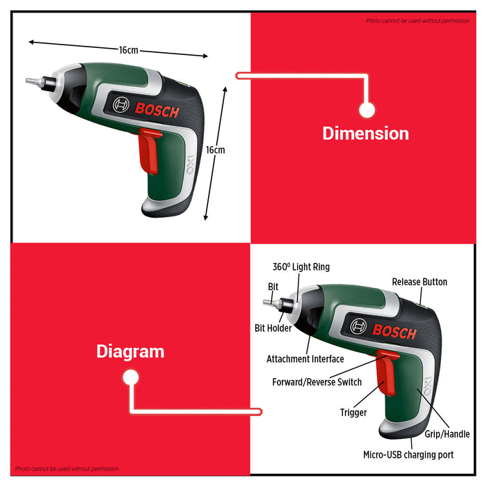 BOSCH IXO 7 3.6V Cordless Screwdriver 2Ah 06039E0050