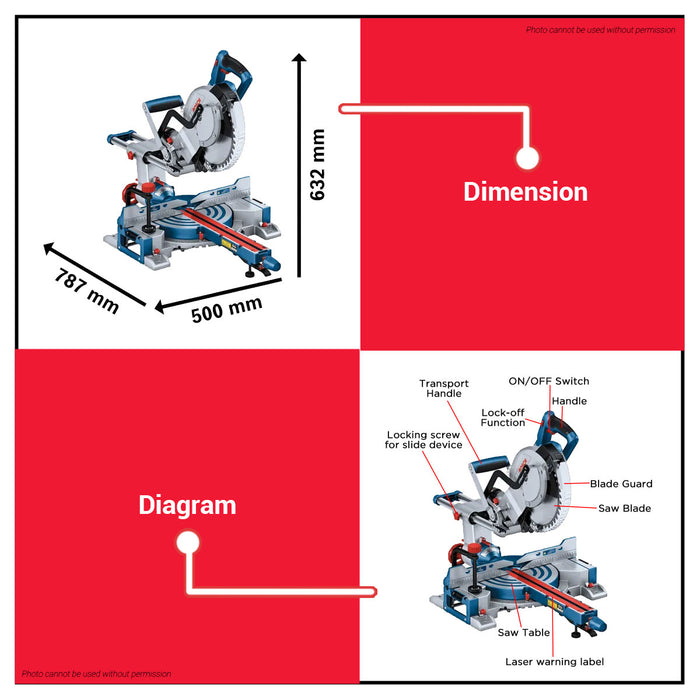 Buildmate x BOSCH SOLO 18V Compound Mitre Saw GCM 18V-254 D 254mm 0601B51180
