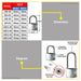 Starwheel Long Shackle Steel Ball Bearing Padlock 30mm / 40mm / 50mm / 60mm