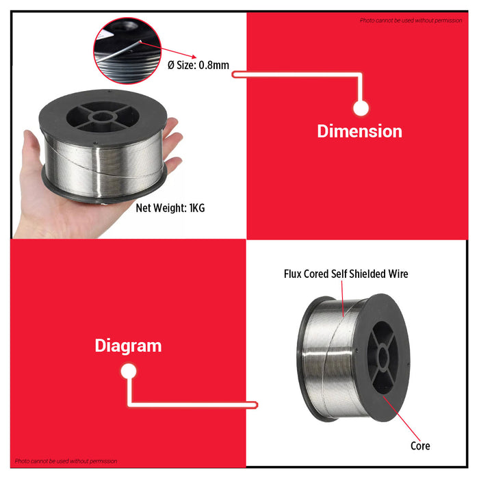 Buildmate Brand Flux Cored Self Shielding Wire 1KG Stainless Steel 0.8MM for welding applications HS02
