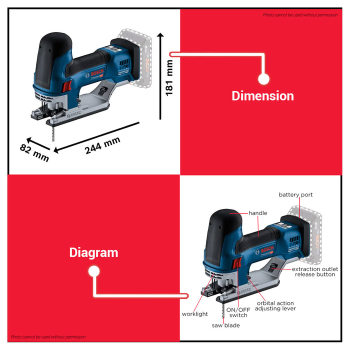 Buildmate x BOSCH Cordless Jigsaw GST 18V-155 SC BLC 06015B0001