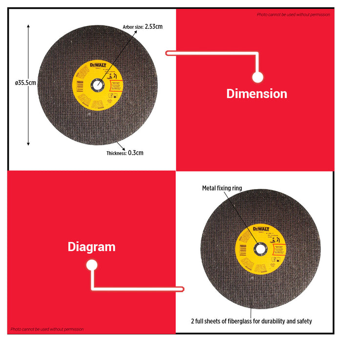 Buildmate x DEWALT 14” Metal Cutting Wheel T1 355x3x25.3mm 20PCS DWA8011B20