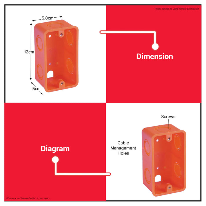 Buildmate x ECOLUM PVC Junction Box 2x4 High-Grade Polyvinyl Chloride CUB1