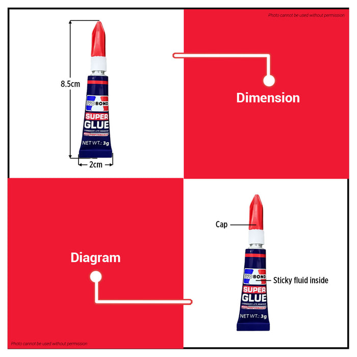 [WHOLESALE]  EVO BOND (12PCS) Super Glue 3g 1PAD Sticks like Mighty Bond •BUILDMATE•