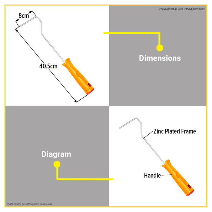 BUILDMATE Ingco Cylinder Brush Bracket 4" Roller Cover Holder Brush Cylinder Housing Support Bracket HCBB28042 - IHT