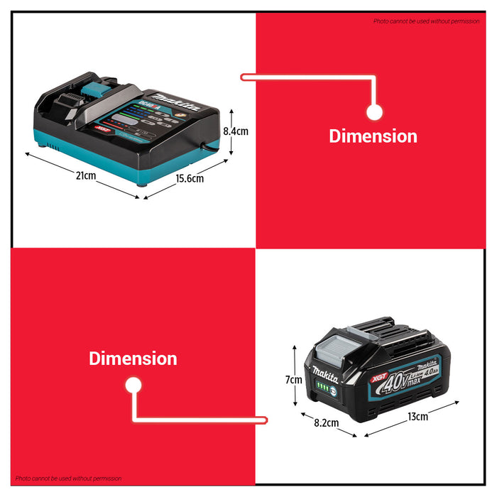 Buildmate x MAKITA DC40RA 40V XGT Fast Charger Single Port Li-Ion Battery Charger Wall Mount Cooling System
