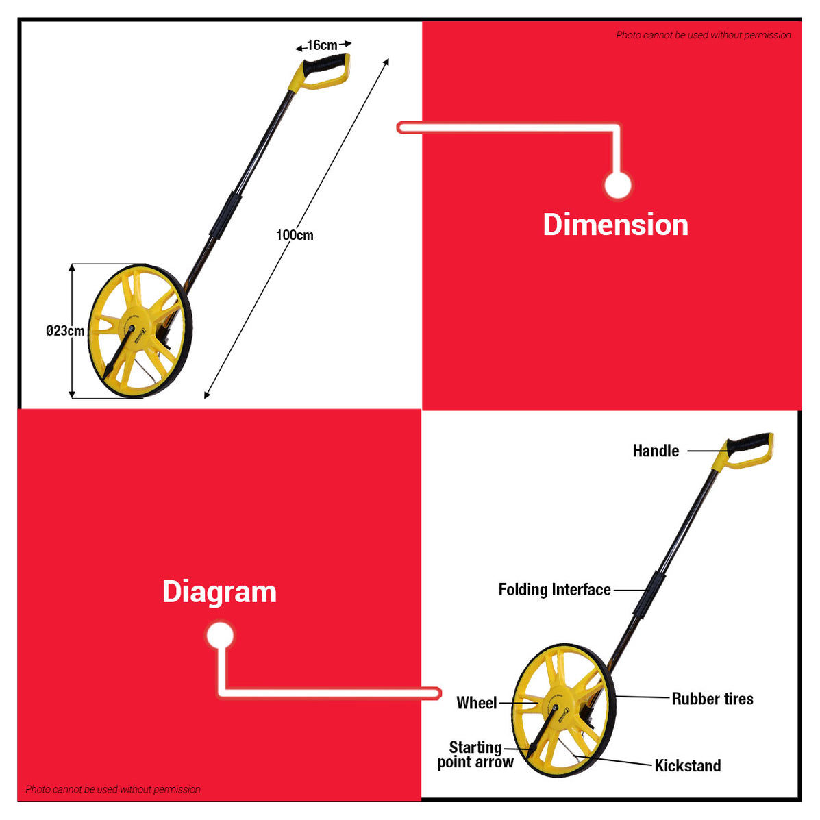 Buildmate x PowerHouse Mechanical Distance Measuring Wheel 12