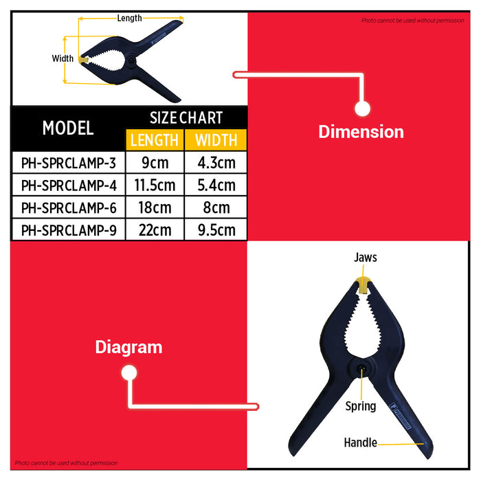 PowerHouse 3 - 9 Inches Spring Clamp PHHT