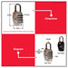 PowerHouse 4-Dials TSA Luggage Padlock (Silver/Black) PH-TSAPL-4D-SLV / PH-TSAPL-4D-BLK | PHDH