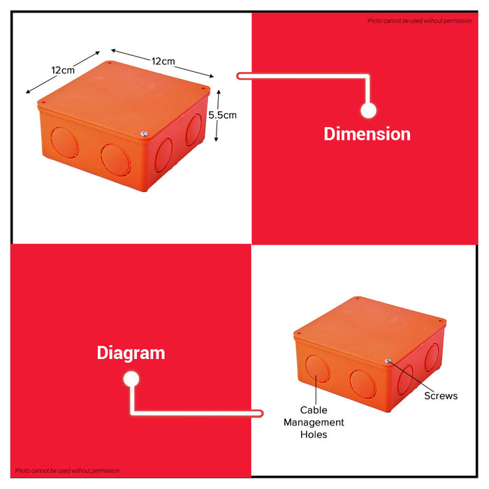 Buildmate x PowerHouse PVC Square Box 4x4 Electrical Junction Box High-Grade PVC PHE-SORBX-4 PHE