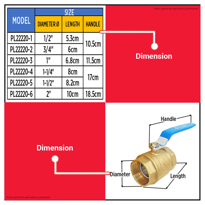 BUILDMATE x POLOLOCK Brass Ball Valve – Heavy Duty & Leak-Proof | Available in 1/2" to 2" Sizes 