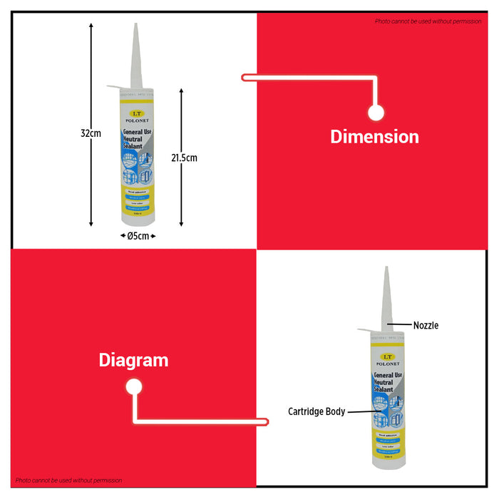 BUILDMATE x POLOLOCK by POLONET General Use Neutral Silicone Sealant 300ml