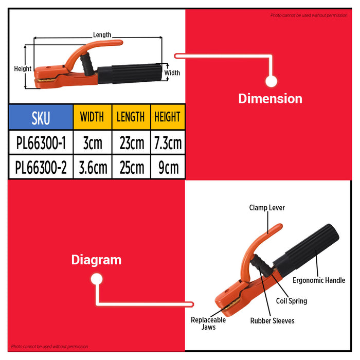 BUILDMATE x POLOLOCK by POLONET Electrode Holder LD 300A / 500A – Heavy Duty Welding Clamp