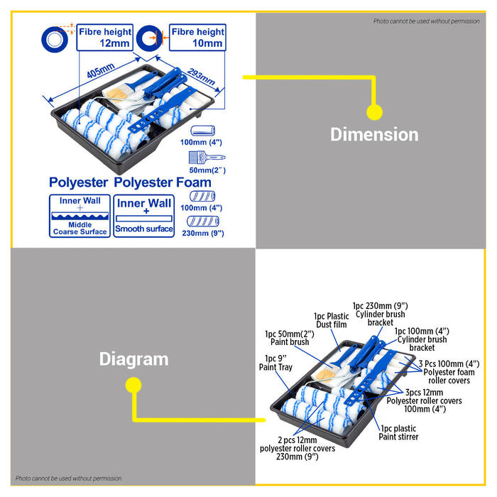 BUILDMATE Wadfow 14-in-1 Cylinder Brush Set Multi-purpose Brush WCB3H13 - WHT