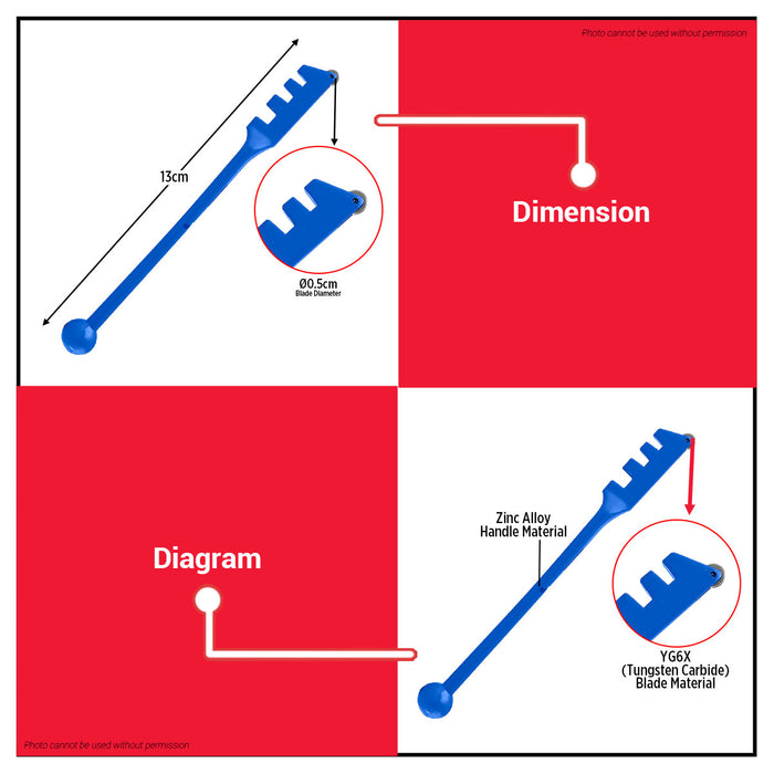 BUILDMATE Wadfow 5" Glass Cutter YG6X Blade Glass Scoring Tool Wheel Cutter With Zinc Alloy Handle Glass Knife Cutting Tool WGR4605 - WHT