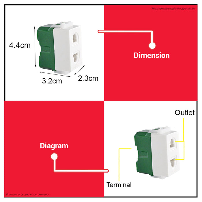 [WHOLESALE] (10PCS) OMNI Universal Outlet 16A WWU-200 •BUILDMATE•