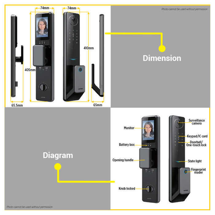 BUILDMATE Lotus Smart Entrance Door Lock With Face Recognition Keyless Wifi App-Controlled Household Security System Keypad Smart Lock X61