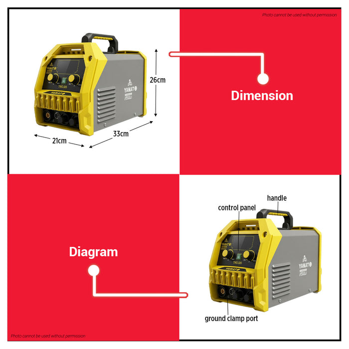 YAMATO JAPAN 300A/320 Gasless 3 IN 1 MIG TIG MMA IGBT Portable Inverter Welding Machine •BUILDMATE•
