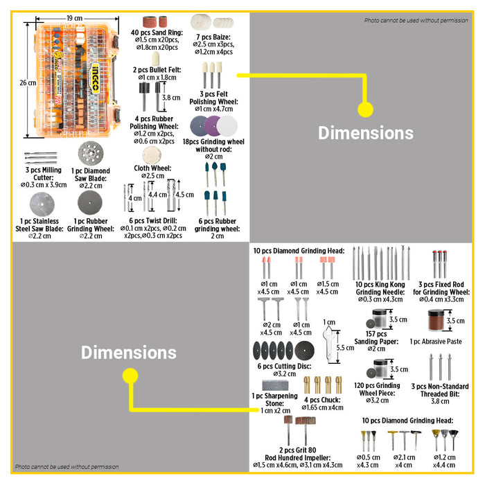 BUILDMATE Ingco 4pcs Accessories Box Set  / 3pcs Accessories Combo Box Set Twist Drill Bits Impact Screwdrivers Mini Drill Accessories Tools Kit - IPX