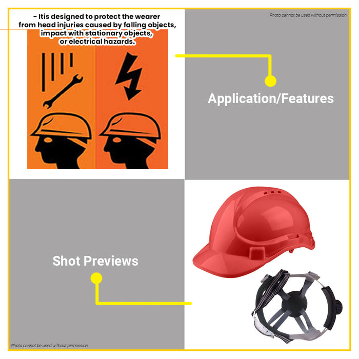 BUILDMATE Ingco Safety Helmet Blue , Red, White Orange Protective Hard Hat Construction Worksite Safety Head Gear Protection SOLD PER PIECE