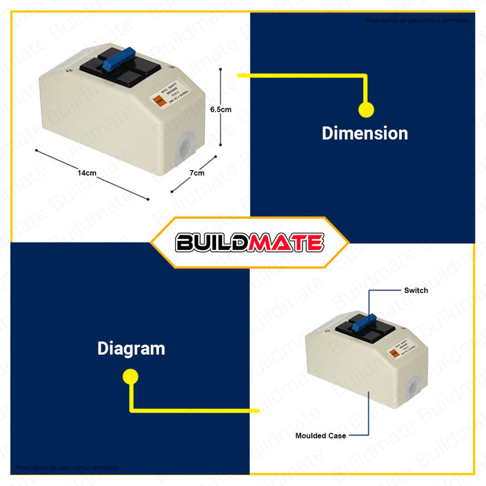 BUILDMATE Royu Safety Breaker Screw Type Terminal 15A | 20A| 30A | 40A | 60A [SOLD PER PIECE] Electrical Safety Circuit Breaker