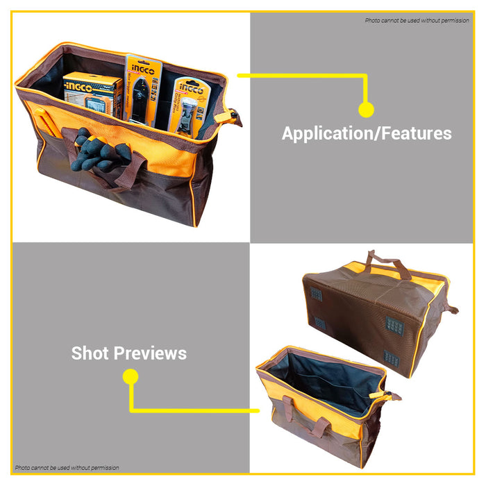 BUILDMATE Ingco 16" Inch Tools Organizer Hand Storage Tool Bag SUPER SELECT HTBG281628 - IHT