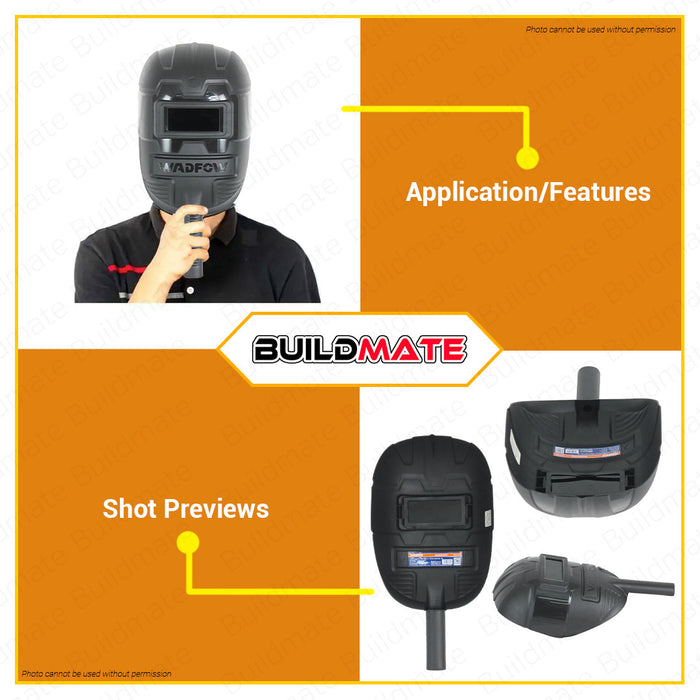 BUILDMATE Wadfow Welding Mask Gear Shield with Handle Welder Full Face Cover Protection Safe Weld Visor WWH1301 • WHT